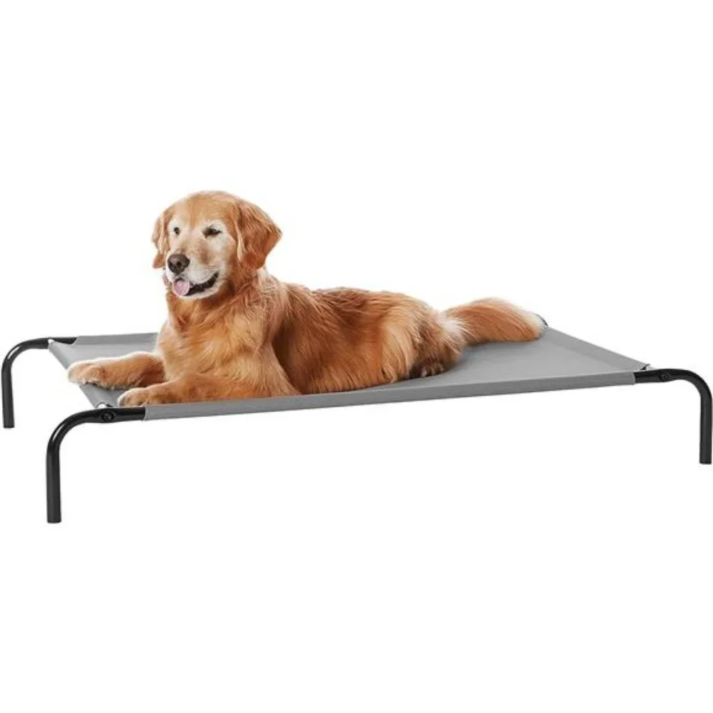 Cooling Elevated Dog Bed with Metal Frame, Large, Gray, 51 x 31 x 8 Inch